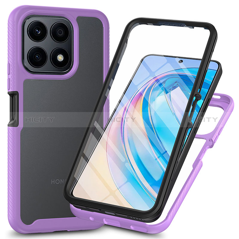 Custodia Silicone Trasparente Laterale 360 Gradi Cover ZJ3 per Huawei Honor X8a 4G Lavanda