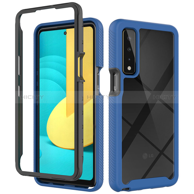 Custodia Silicone Trasparente Laterale 360 Gradi Cover ZJ3 per LG Stylo 7 Blu