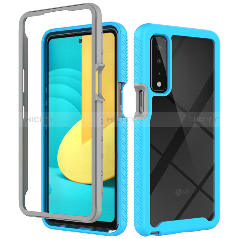 Custodia Silicone Trasparente Laterale 360 Gradi Cover ZJ3 per LG Stylo 7 Cielo Blu