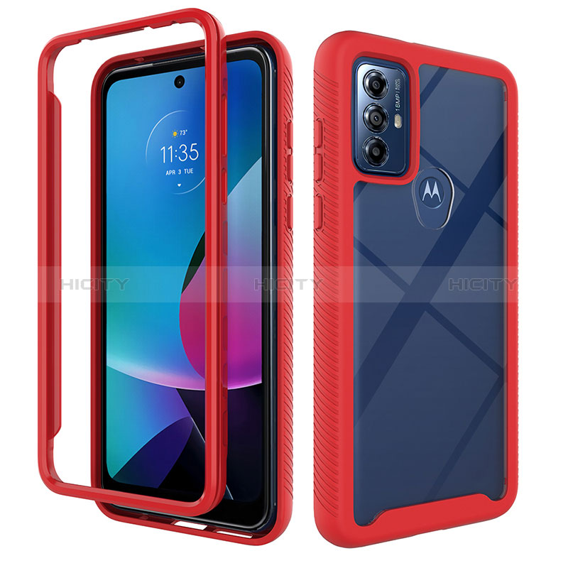 Custodia Silicone Trasparente Laterale 360 Gradi Cover ZJ3 per Motorola Moto G Play (2023) Rosso