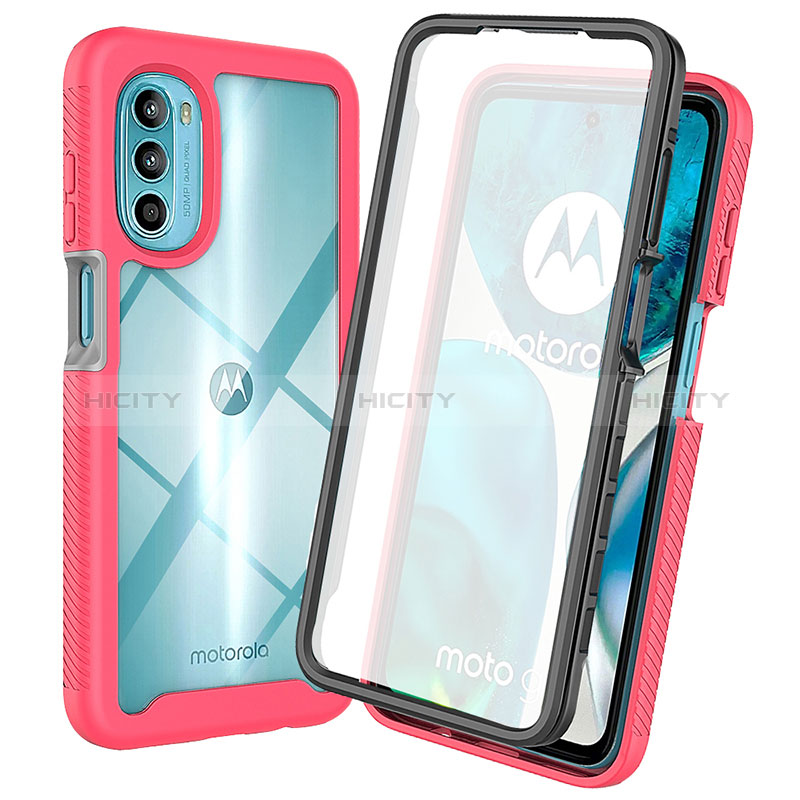 Custodia Silicone Trasparente Laterale 360 Gradi Cover ZJ3 per Motorola Moto G82 5G Rosa Caldo