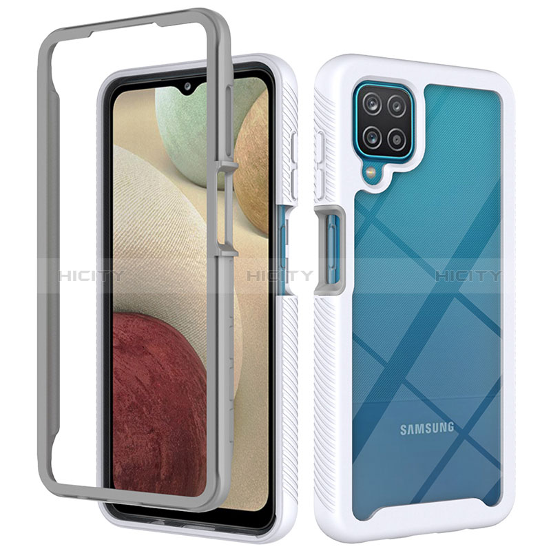 Custodia Silicone Trasparente Laterale 360 Gradi Cover ZJ3 per Samsung Galaxy A12 5G Bianco