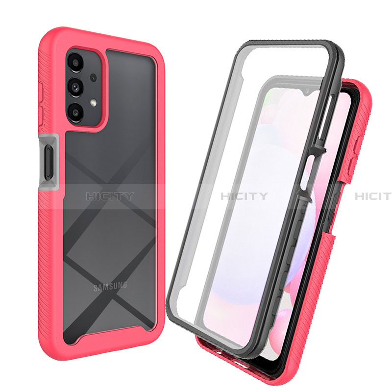 Custodia Silicone Trasparente Laterale 360 Gradi Cover ZJ3 per Samsung Galaxy A13 4G Rosa Caldo