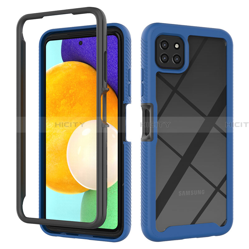 Custodia Silicone Trasparente Laterale 360 Gradi Cover ZJ3 per Samsung Galaxy A22 5G Blu