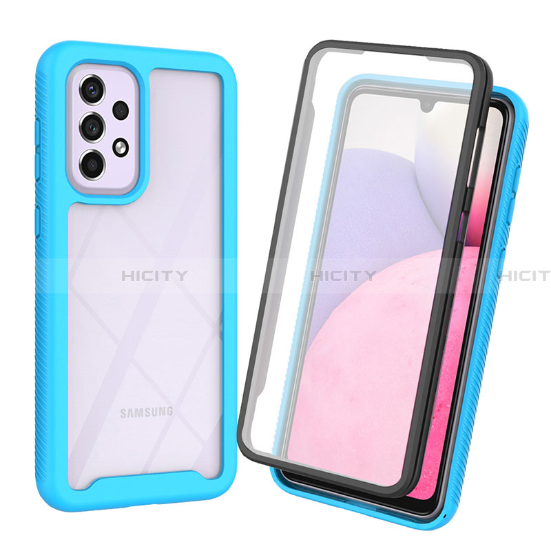 Custodia Silicone Trasparente Laterale 360 Gradi Cover ZJ3 per Samsung Galaxy A33 5G Cielo Blu