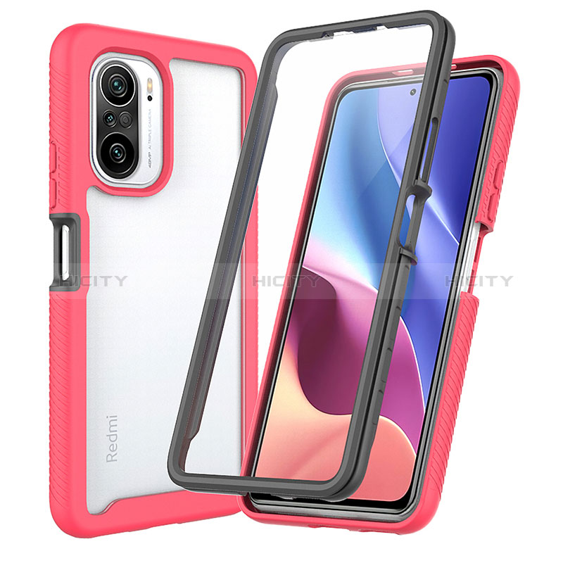 Custodia Silicone Trasparente Laterale 360 Gradi Cover ZJ3 per Xiaomi Redmi K40 Pro+ Plus 5G