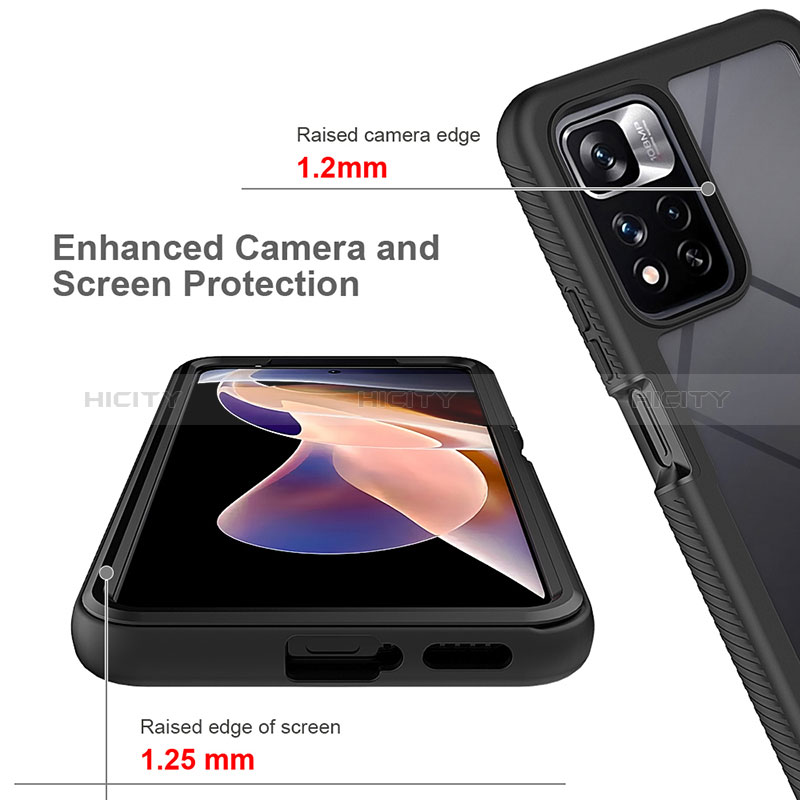 Custodia Silicone Trasparente Laterale 360 Gradi Cover ZJ3 per Xiaomi Redmi Note 11 Pro+ Plus 5G