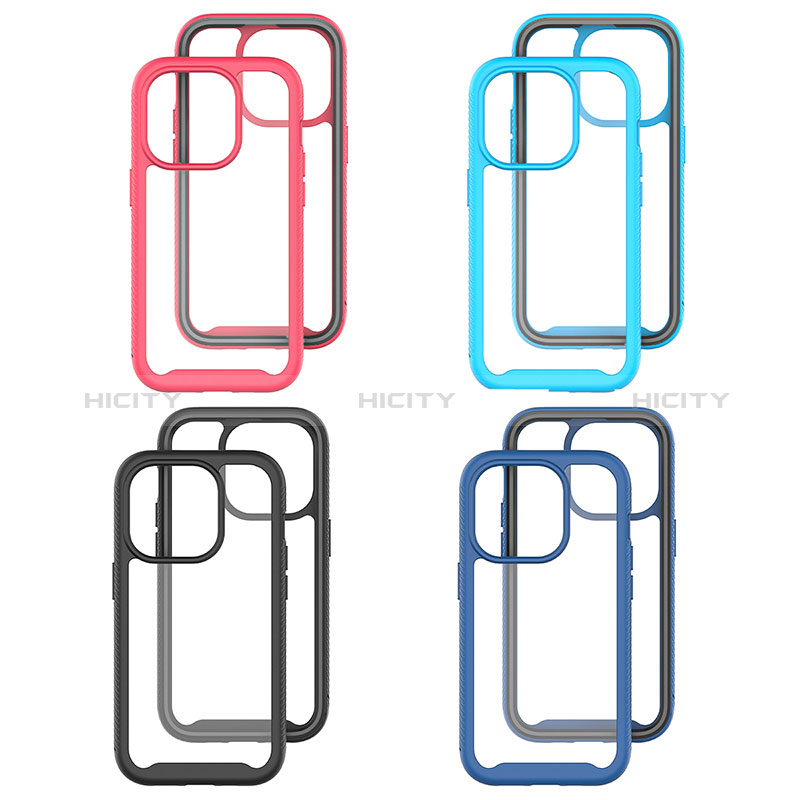 Custodia Silicone Trasparente Laterale 360 Gradi Cover ZJ4 per Apple iPhone 15 Pro