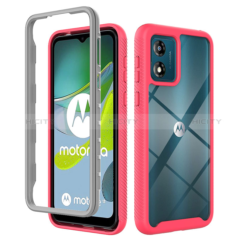 Custodia Silicone Trasparente Laterale 360 Gradi Cover ZJ4 per Motorola Moto E13