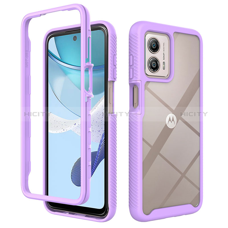 Custodia Silicone Trasparente Laterale 360 Gradi Cover ZJ4 per Motorola Moto G53j 5G Lavanda