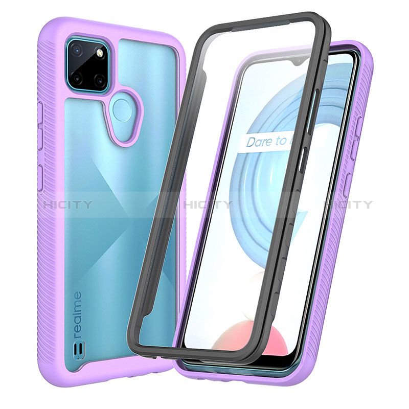 Custodia Silicone Trasparente Laterale 360 Gradi Cover ZJ4 per Realme C21Y Lavanda