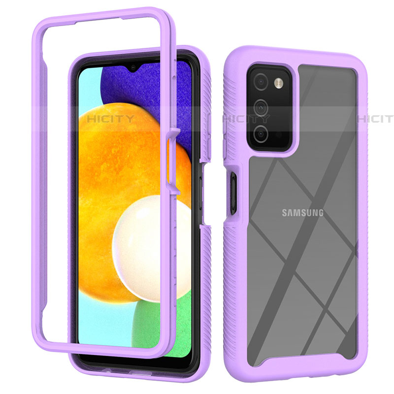 Custodia Silicone Trasparente Laterale 360 Gradi Cover ZJ4 per Samsung Galaxy A03s Lavanda