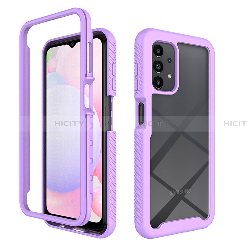 Custodia Silicone Trasparente Laterale 360 Gradi Cover ZJ4 per Samsung Galaxy A13 4G Lavanda