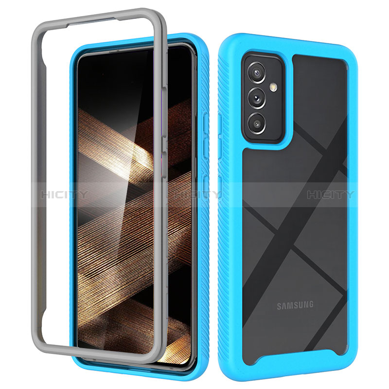 Custodia Silicone Trasparente Laterale 360 Gradi Cover ZJ4 per Samsung Galaxy A15 5G Cielo Blu