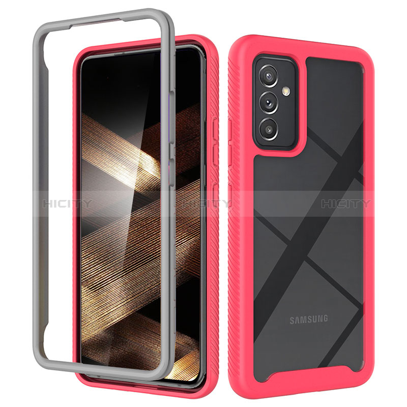 Custodia Silicone Trasparente Laterale 360 Gradi Cover ZJ4 per Samsung Galaxy A55 5G Rosa Caldo