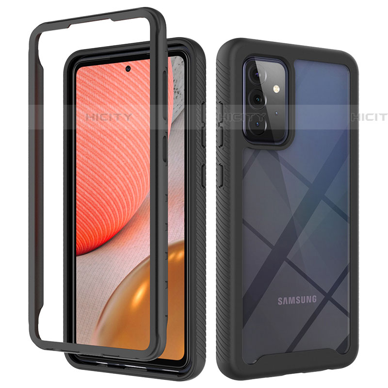 Custodia Silicone Trasparente Laterale 360 Gradi Cover ZJ4 per Samsung Galaxy A72 5G Nero