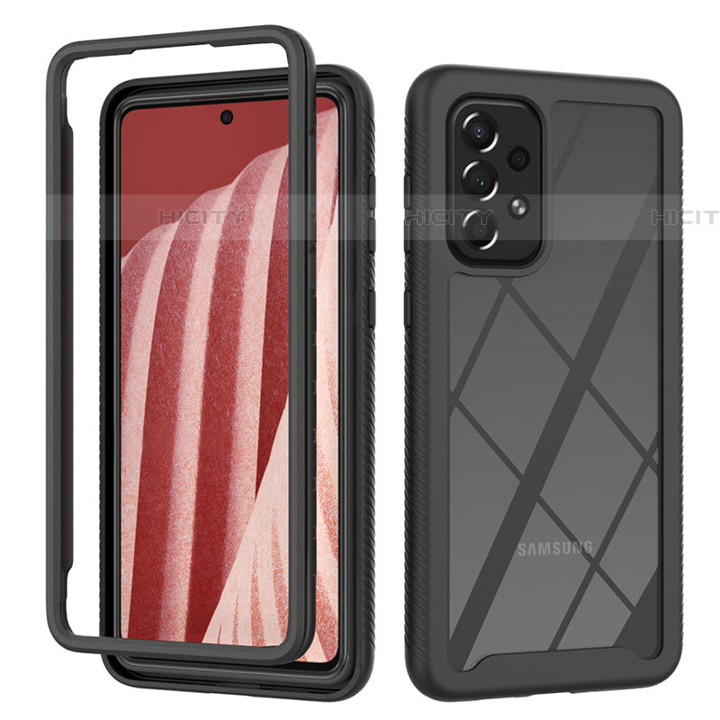 Custodia Silicone Trasparente Laterale 360 Gradi Cover ZJ4 per Samsung Galaxy A73 5G Nero