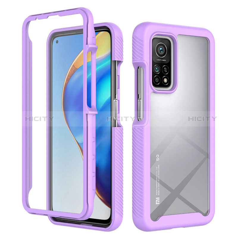 Custodia Silicone Trasparente Laterale 360 Gradi Cover ZJ4 per Xiaomi Mi 10T 5G Lavanda