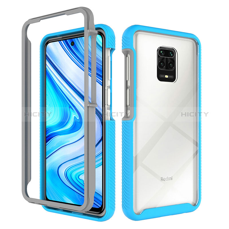 Custodia Silicone Trasparente Laterale 360 Gradi Cover ZJ4 per Xiaomi Poco M2 Pro Cielo Blu