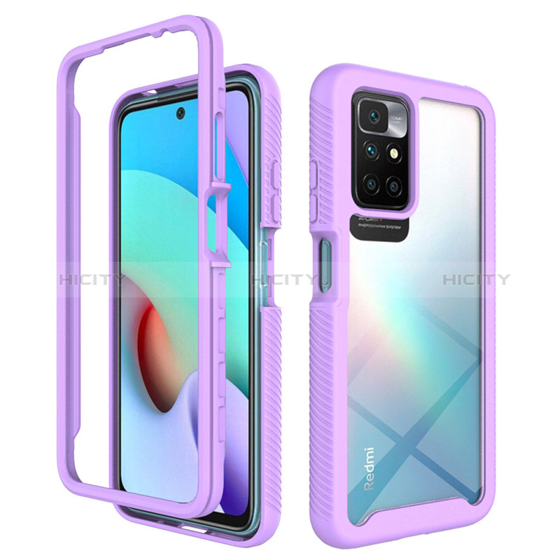 Custodia Silicone Trasparente Laterale 360 Gradi Cover ZJ4 per Xiaomi Redmi 10 (2022) Lavanda