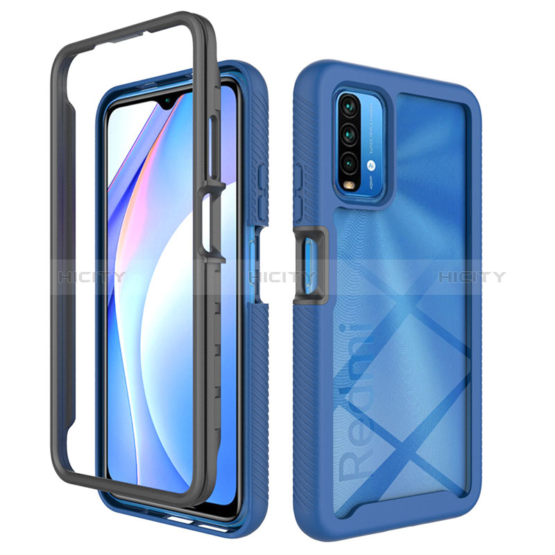 Custodia Silicone Trasparente Laterale 360 Gradi Cover ZJ4 per Xiaomi Redmi 9 Power Blu