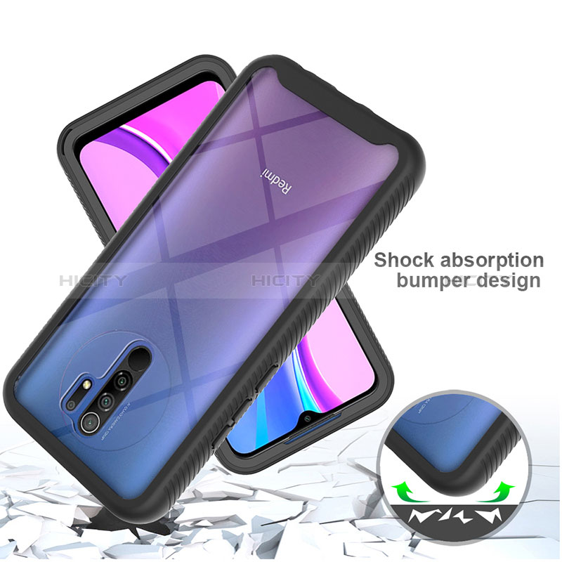 Custodia Silicone Trasparente Laterale 360 Gradi Cover ZJ4 per Xiaomi Redmi 9 Prime India