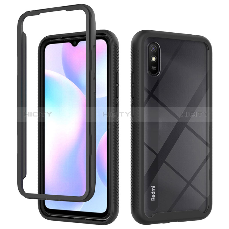 Custodia Silicone Trasparente Laterale 360 Gradi Cover ZJ4 per Xiaomi Redmi 9A Nero