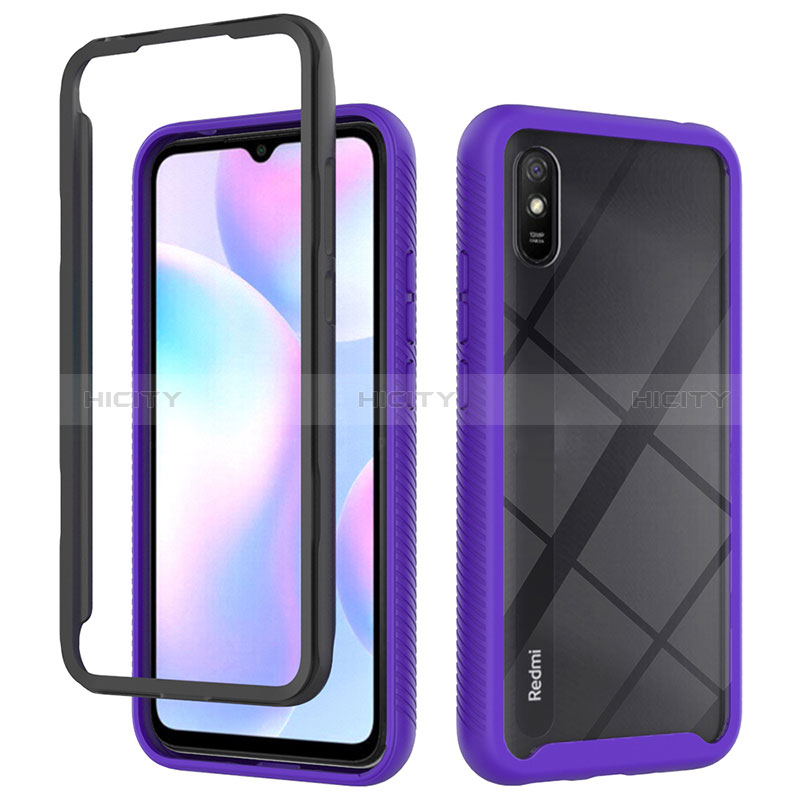 Custodia Silicone Trasparente Laterale 360 Gradi Cover ZJ4 per Xiaomi Redmi 9A Viola