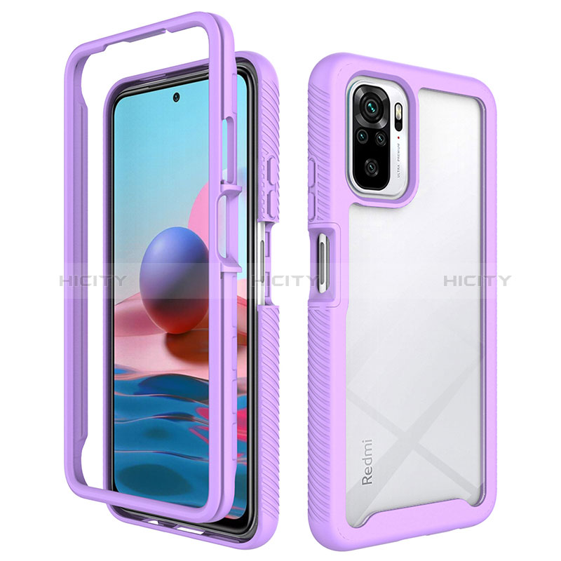 Custodia Silicone Trasparente Laterale 360 Gradi Cover ZJ4 per Xiaomi Redmi Note 10S 4G Lavanda