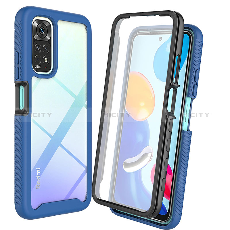 Custodia Silicone Trasparente Laterale 360 Gradi Cover ZJ4 per Xiaomi Redmi Note 11 4G (2022) Blu