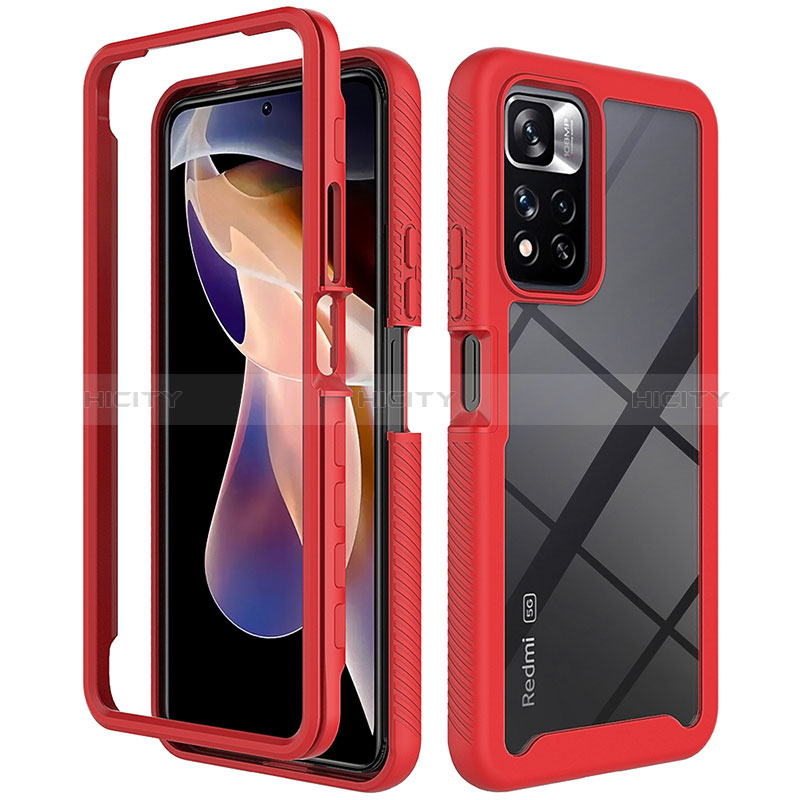 Custodia Silicone Trasparente Laterale 360 Gradi Cover ZJ4 per Xiaomi Redmi Note 11 Pro+ Plus 5G