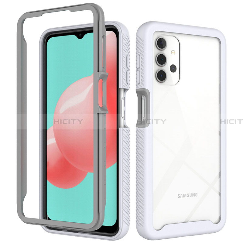 Custodia Silicone Trasparente Laterale 360 Gradi Cover ZJ6 per Samsung Galaxy A32 4G Bianco