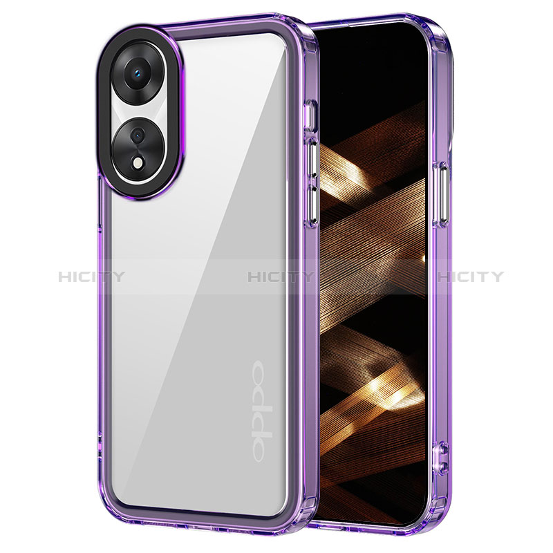 Custodia Silicone Trasparente Laterale Cover AC1 per Oppo A18 Lavanda