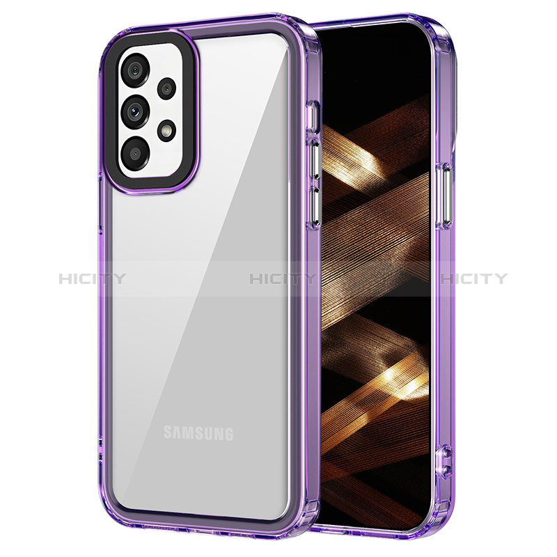 Custodia Silicone Trasparente Laterale Cover AC1 per Samsung Galaxy A52 4G Lavanda