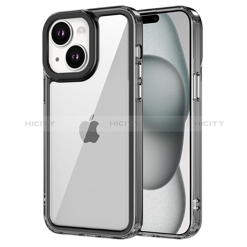 Custodia Silicone Trasparente Laterale Cover AC2 per Apple iPhone 14 Nero