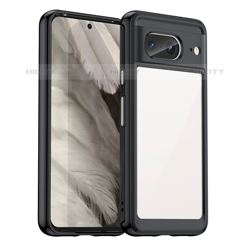 Custodia Silicone Trasparente Laterale Cover J01S per Google Pixel 8 5G Nero