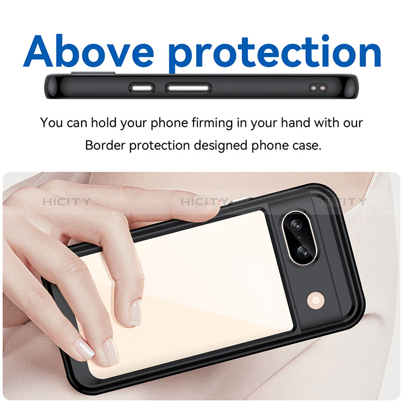 Custodia Silicone Trasparente Laterale Cover J01S per Google Pixel 8a 5G