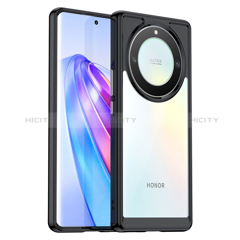 Custodia Silicone Trasparente Laterale Cover J01S per Huawei Honor X9a 5G Nero