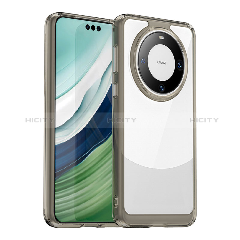 Custodia Silicone Trasparente Laterale Cover J01S per Huawei Mate 60 Pro+ Plus Grigio