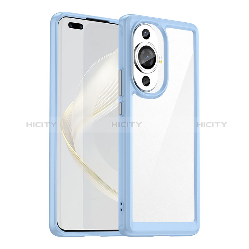 Custodia Silicone Trasparente Laterale Cover J01S per Huawei Nova 11 Ultra Cielo Blu