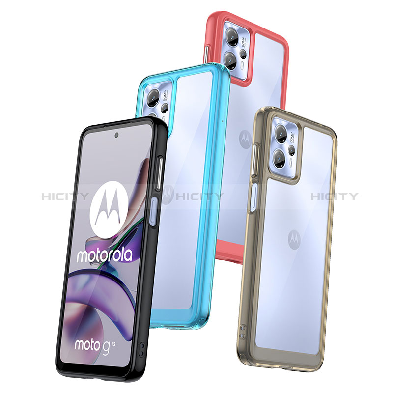 Custodia Silicone Trasparente Laterale Cover J01S per Motorola Moto G23