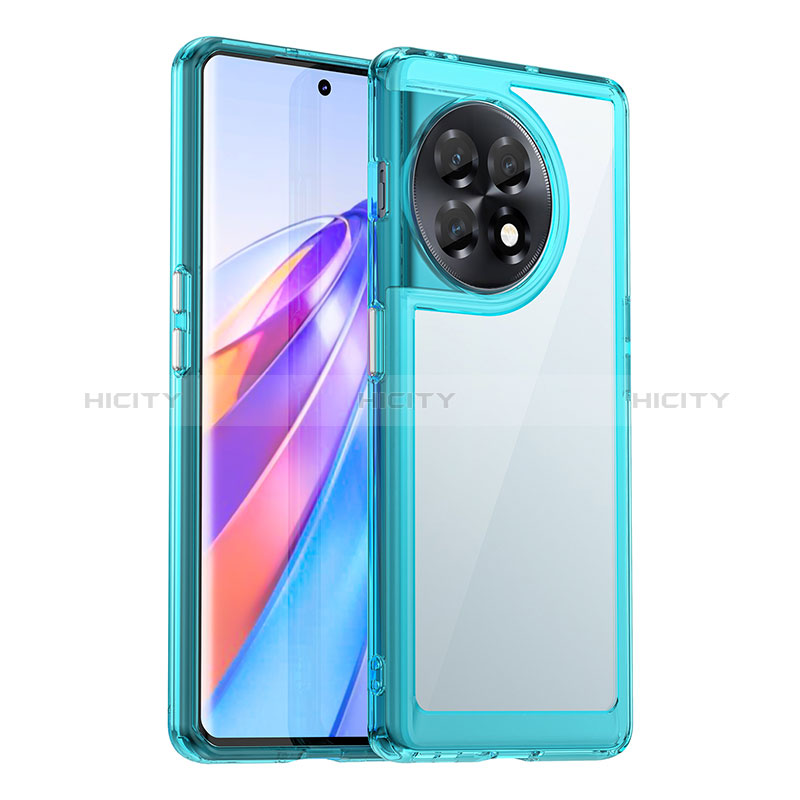 Custodia Silicone Trasparente Laterale Cover J01S per OnePlus Ace 2 5G Blu