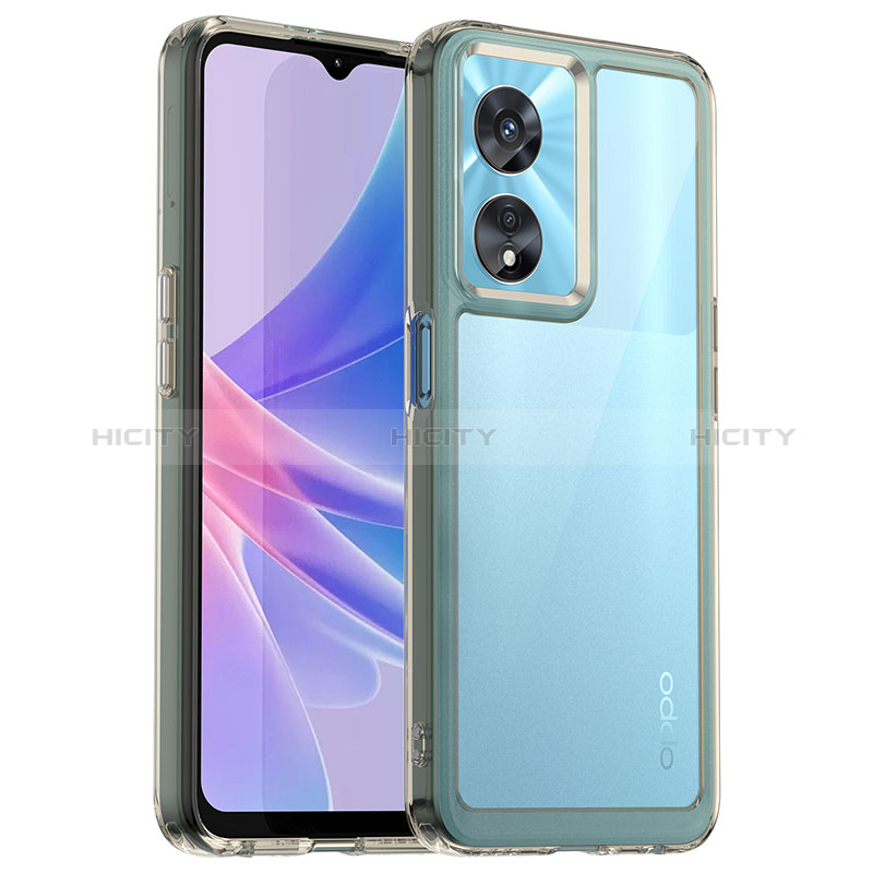 Custodia Silicone Trasparente Laterale Cover J01S per Oppo A1 Pro 5G Grigio