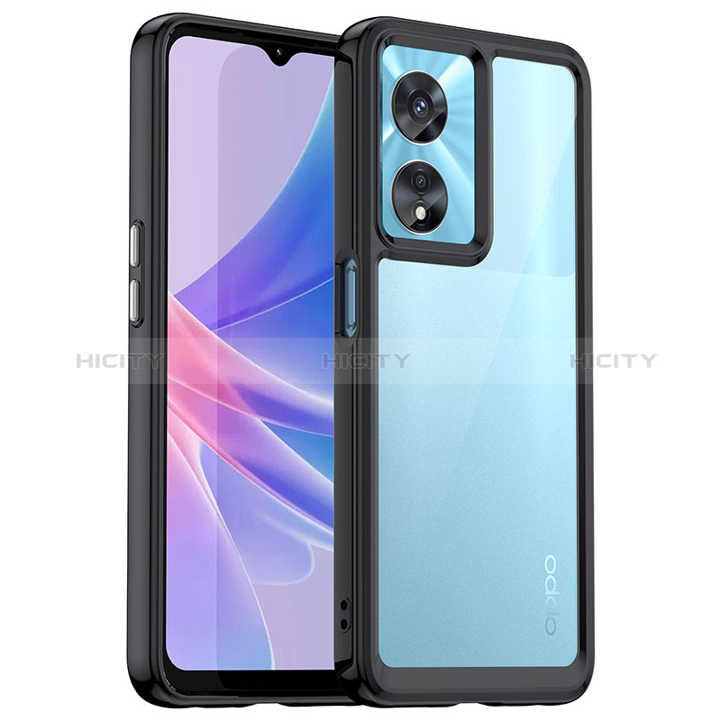 Custodia Silicone Trasparente Laterale Cover J01S per Oppo A1 Pro 5G Nero