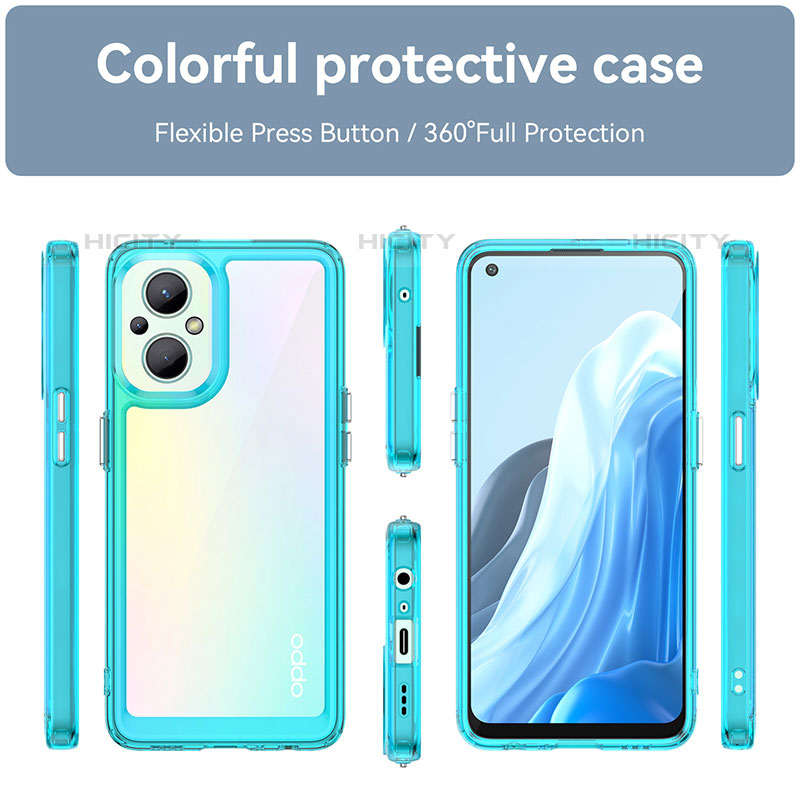 Custodia Silicone Trasparente Laterale Cover J01S per Oppo Reno8 Lite 5G