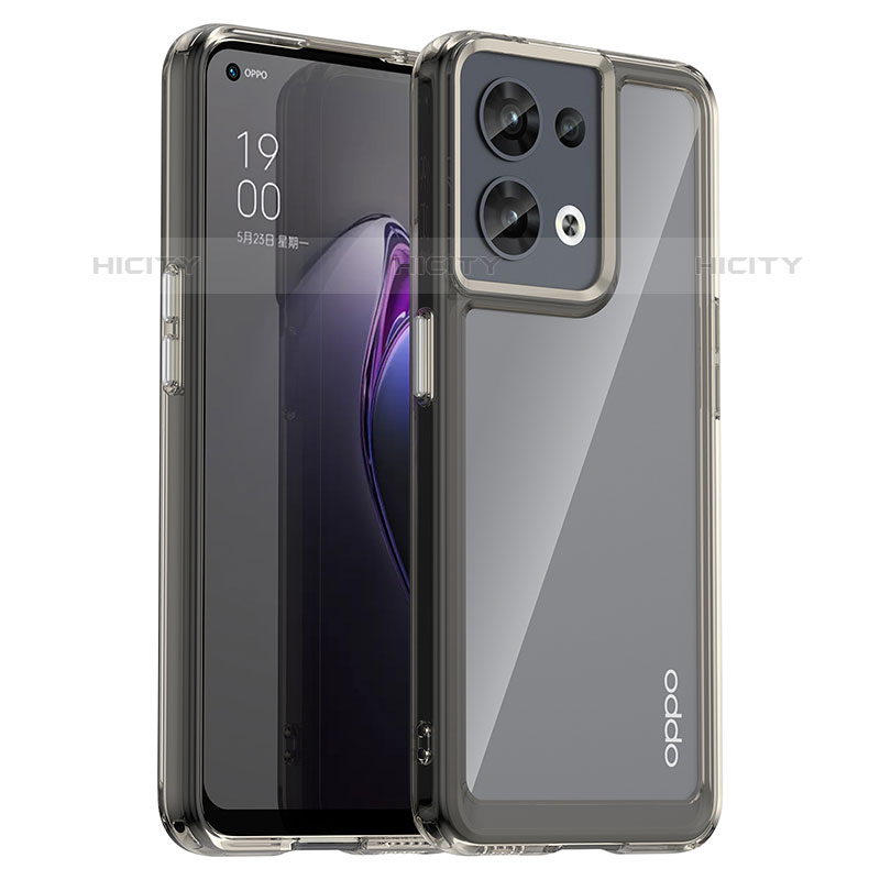 Custodia Silicone Trasparente Laterale Cover J01S per Oppo Reno9 Pro 5G Grigio