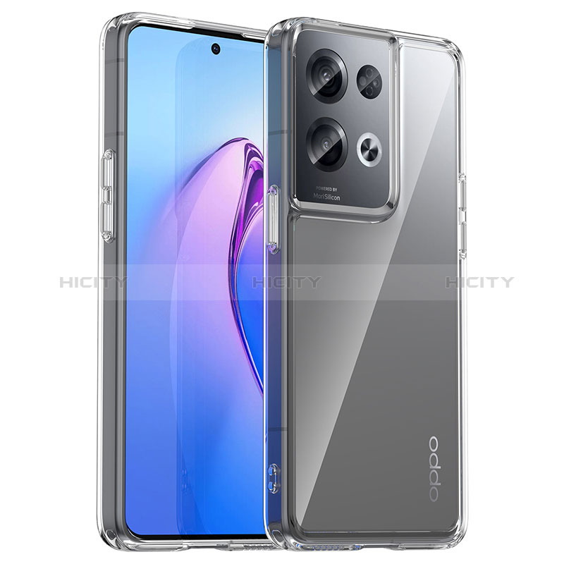 Custodia Silicone Trasparente Laterale Cover J01S per Oppo Reno9 Pro+ Plus 5G