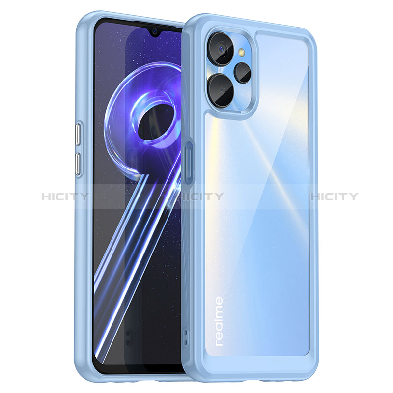 Custodia Silicone Trasparente Laterale Cover J01S per Realme 10T 5G Blu