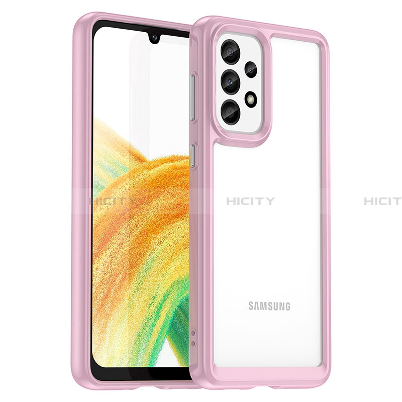 Custodia Silicone Trasparente Laterale Cover J01S per Samsung Galaxy A33 5G Rosa