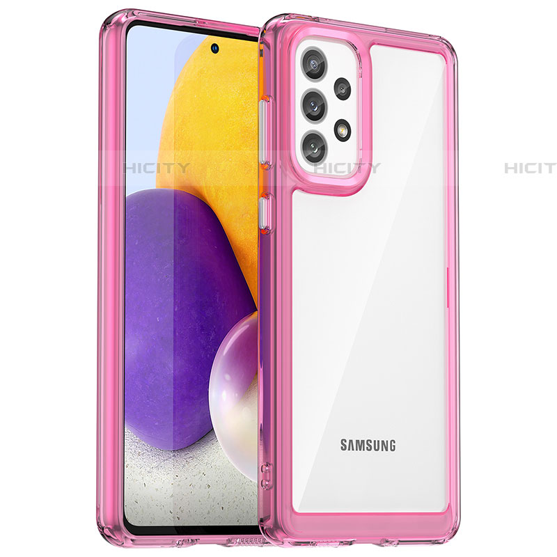 Custodia Silicone Trasparente Laterale Cover J01S per Samsung Galaxy A73 5G Oro Rosa